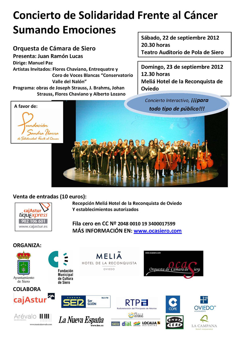 Cartel anunciador de los conciertos.